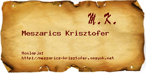 Meszarics Krisztofer névjegykártya